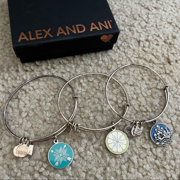 Alex and Ani Bundle Lot of 3 Bangle Bracelets - Picture 1 of 10